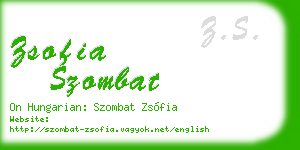 zsofia szombat business card